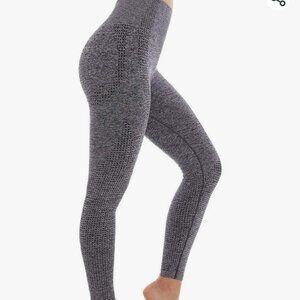 Aoxjox Gray High Waist Seamless Leggings Charcoal Small Gym Training Workout